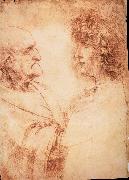 Profiles of a young and an old man LEONARDO da Vinci